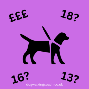 graphic of a dog with text around it asking 16? 18? 13?