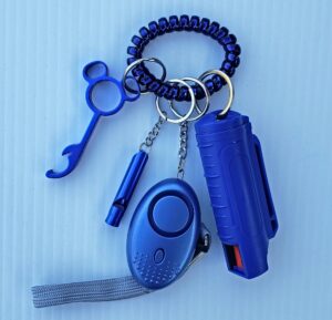 keyring with alarm and pepper spray