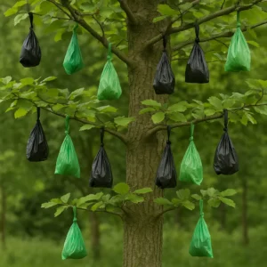 poo bags in a tree